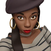 dark beauty in beret hat sticker
