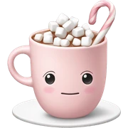 Light Pink mug of hot chocolate with marshmallows  sticker