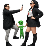 girl and boy fashion pose sticker