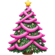 Pink Christmas tree sticker