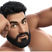 muscular male with black hair sticker