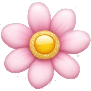 Flower Emoji "A delicate pastel pink flower with impossibly soft petals, radiating a subtle glow and surrounded by a halo of glitter dust." sticker
