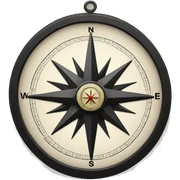 Black compass sticker