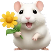 Hamster with flower sticker