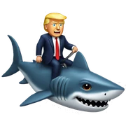 Trump riding shark sticker