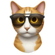 Cat with sunglasses sticker