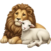 lion and lamb laying down sticker