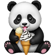 Panda eating ice cream sticker