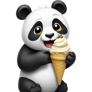Panda eating ice cream sticker