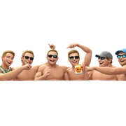 boys enjoying a sunny day sticker