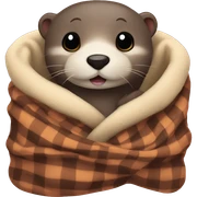 otter cozy in blanket sticker