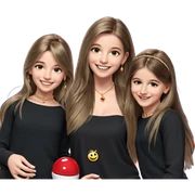 smiling girls with jewelry sticker