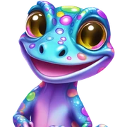 Lisa frank gecko ￼ sticker