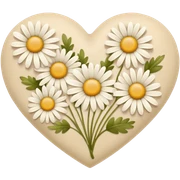 сердечко из ромашек beige sticker