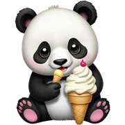 Panda eating ice cream sticker