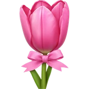 Pink tulips with a bow sticker