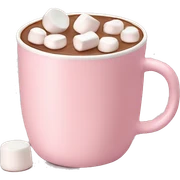 Light Pink mug of hot chocolate with marshmallows  sticker