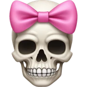 Skull with a pink bow sticker