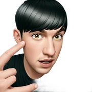 boy in black shirt portrait sticker