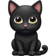 Cute black cat sticker