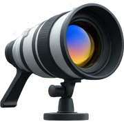 a side view of a telephoto lens sticker