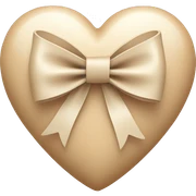 Beige heart with bow sticker