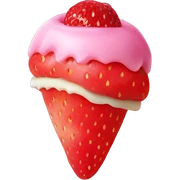 fancy pink pastry strawberry two layers sticker
