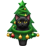 Black cat Christmas tree sticker