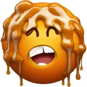 an Orange with caramel sticker