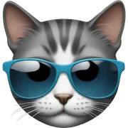 Cat with sunglasses sticker