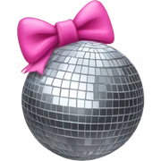 Disco ball with pink bow sticker