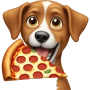 dog eating pizza sticker