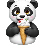 Panda eating ice cream sticker