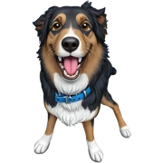 realistic dog with open mouth sticker
