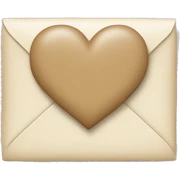beige letter with beige heart sticker