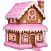 Pink cute gingerbread house sticker