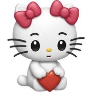 hello kitty with heart sticker