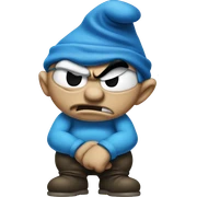 Smurf angry sticker