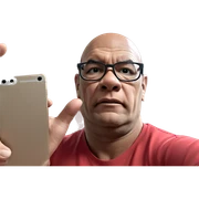 boy in red shirt glasses sticker