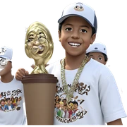 boys smiling in outdoor crowd sticker