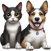 Dog riding cat sticker