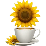 sunflower drinking coffee sticker