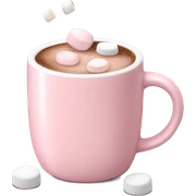 Light Pink mug of hot chocolate with marshmallows  sticker