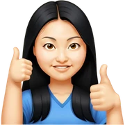 Asian girl long hair giving thumbs up sticker