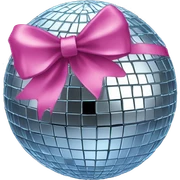 Disco ball with coquette bow  sticker