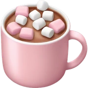 Light Pink mug of hot chocolate with marshmallows  sticker