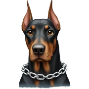 doberman with chain sticker