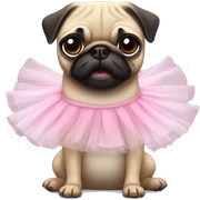 pug with a tutu sticker