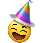 Smile emoji in party hat sticker