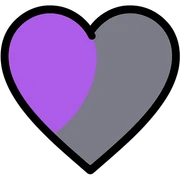 violet and grey heart icon sticker